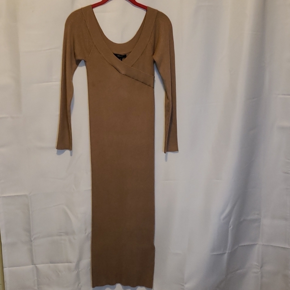 Forever21 long sweater brown dress # 056